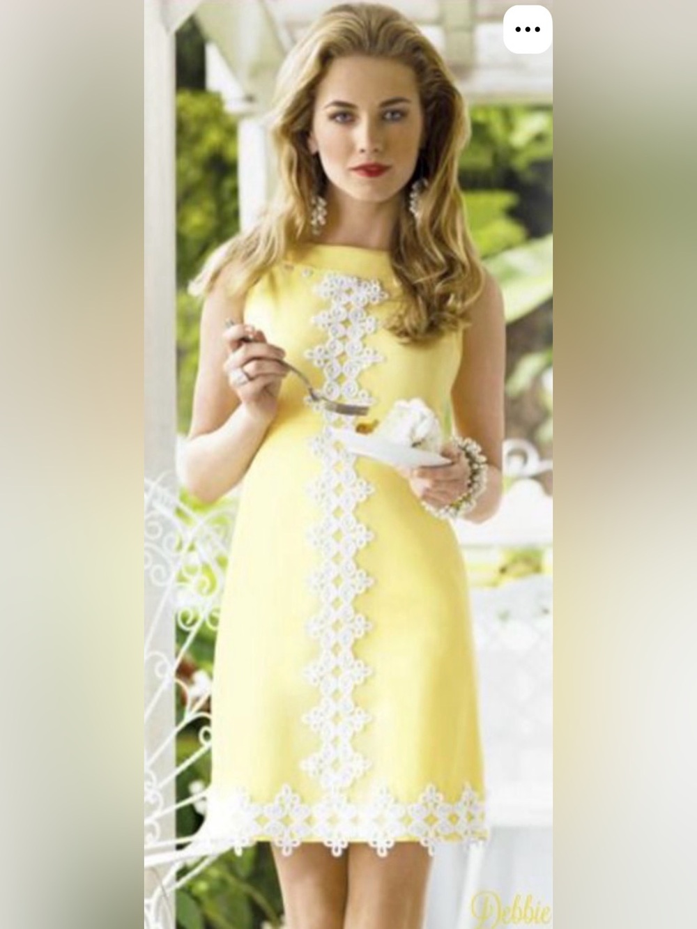 Lilly Pulitzer Yellow Sleeveless Lace-Trim Shift Dress